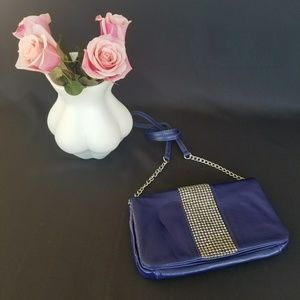 EUC INC Midnight Blue Crystal Stud Purse/Clutch